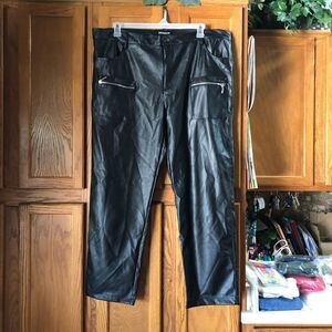 REASON Clothing Streetwear Leather Straight Ankle Pants - 2XL